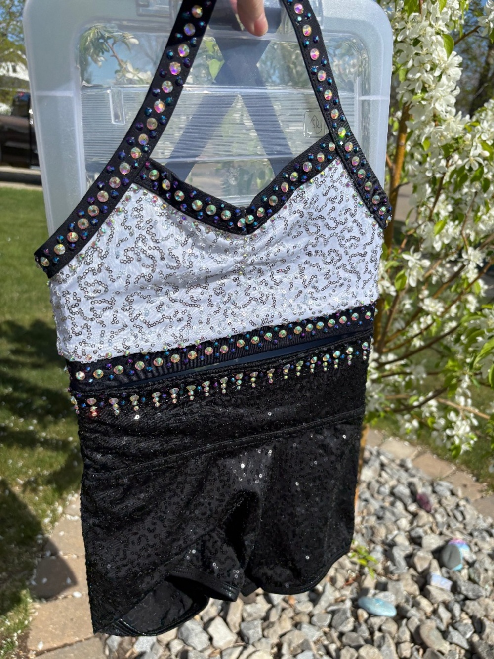 Jazz Costume with custom rhinestones, child medium